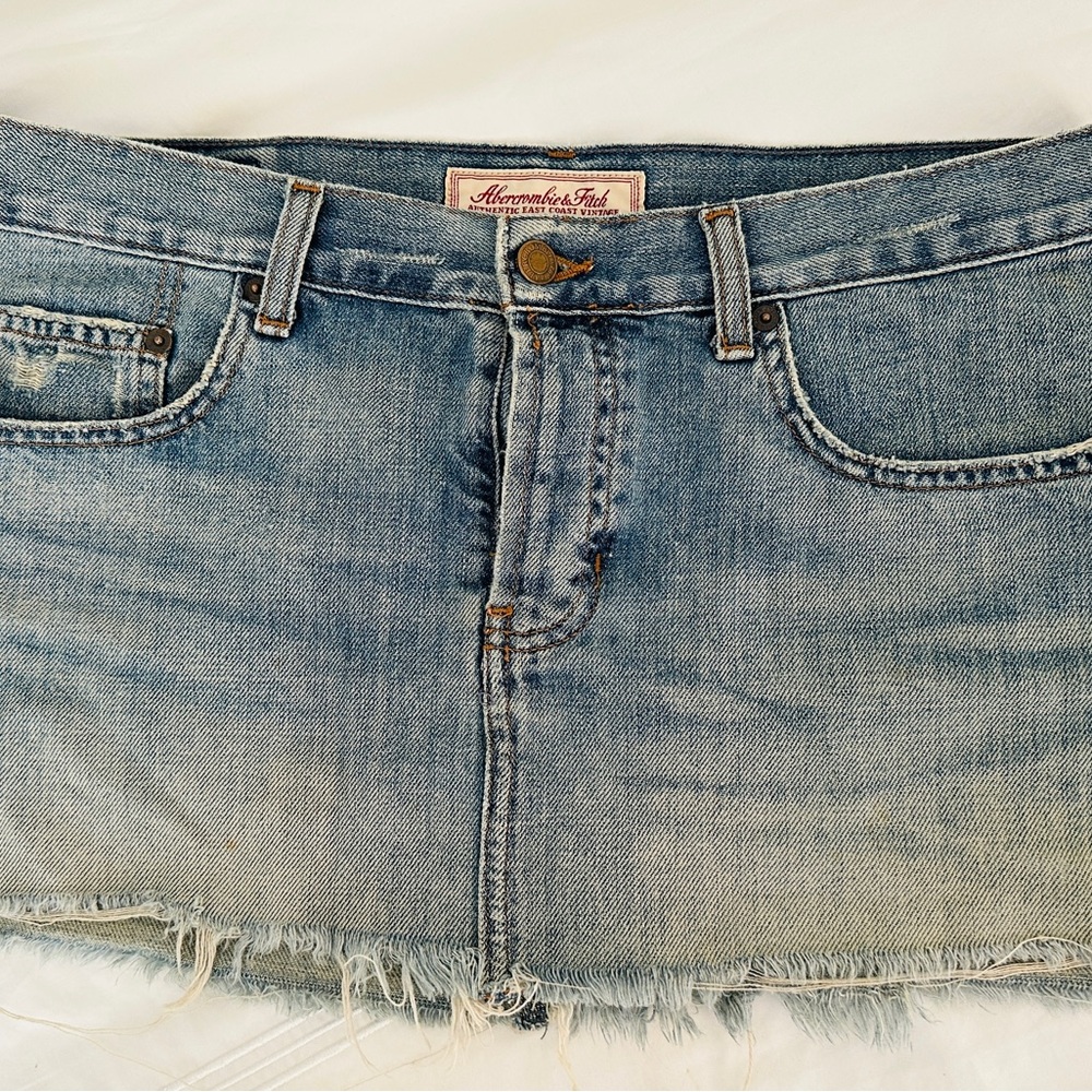 Abercrombie & Fitch Light Blue Denim Low Rise Skirt